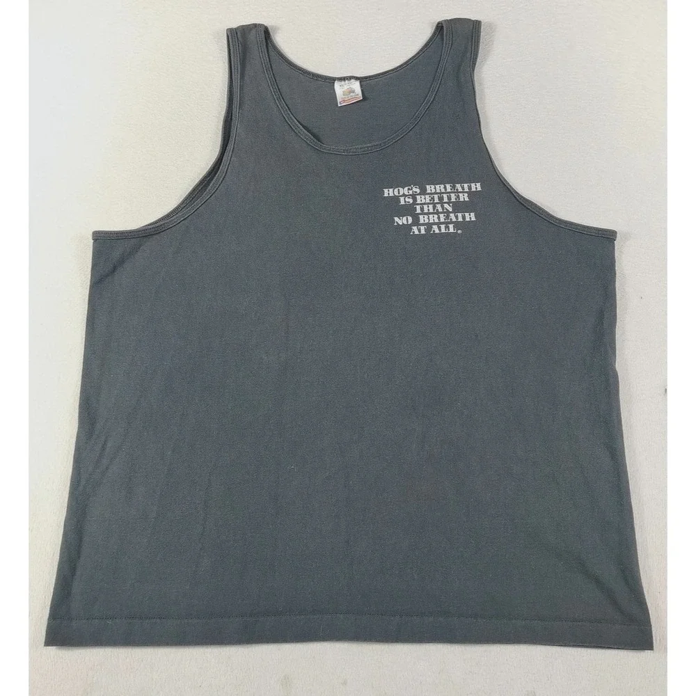 Vintage Fruit Of The Loom Tank Top Mens XL Black Hog's Breath Saloon Key West